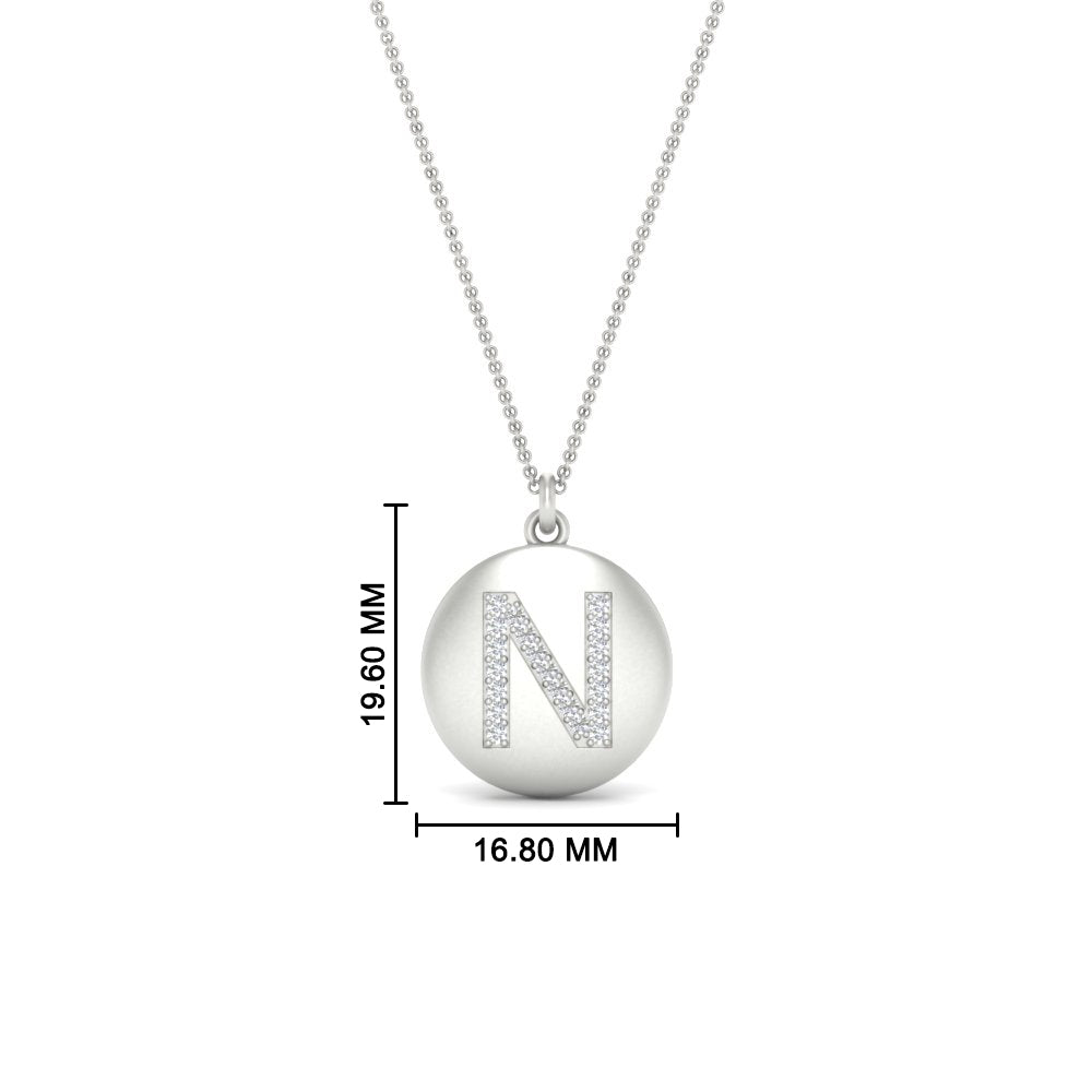 Initial Diamond Disc Pendant