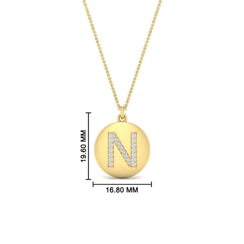 Initial Diamond Disc Pendant
