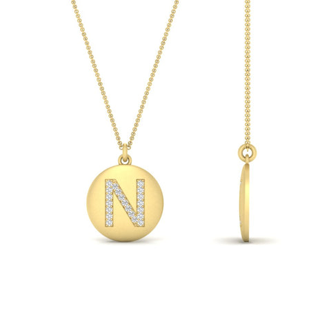 Initial Diamond Disc Pendant