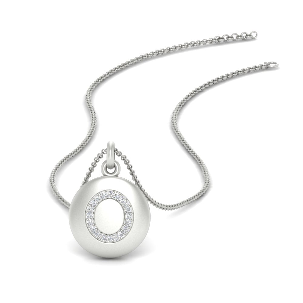 Initial Diamond Disc Pendant