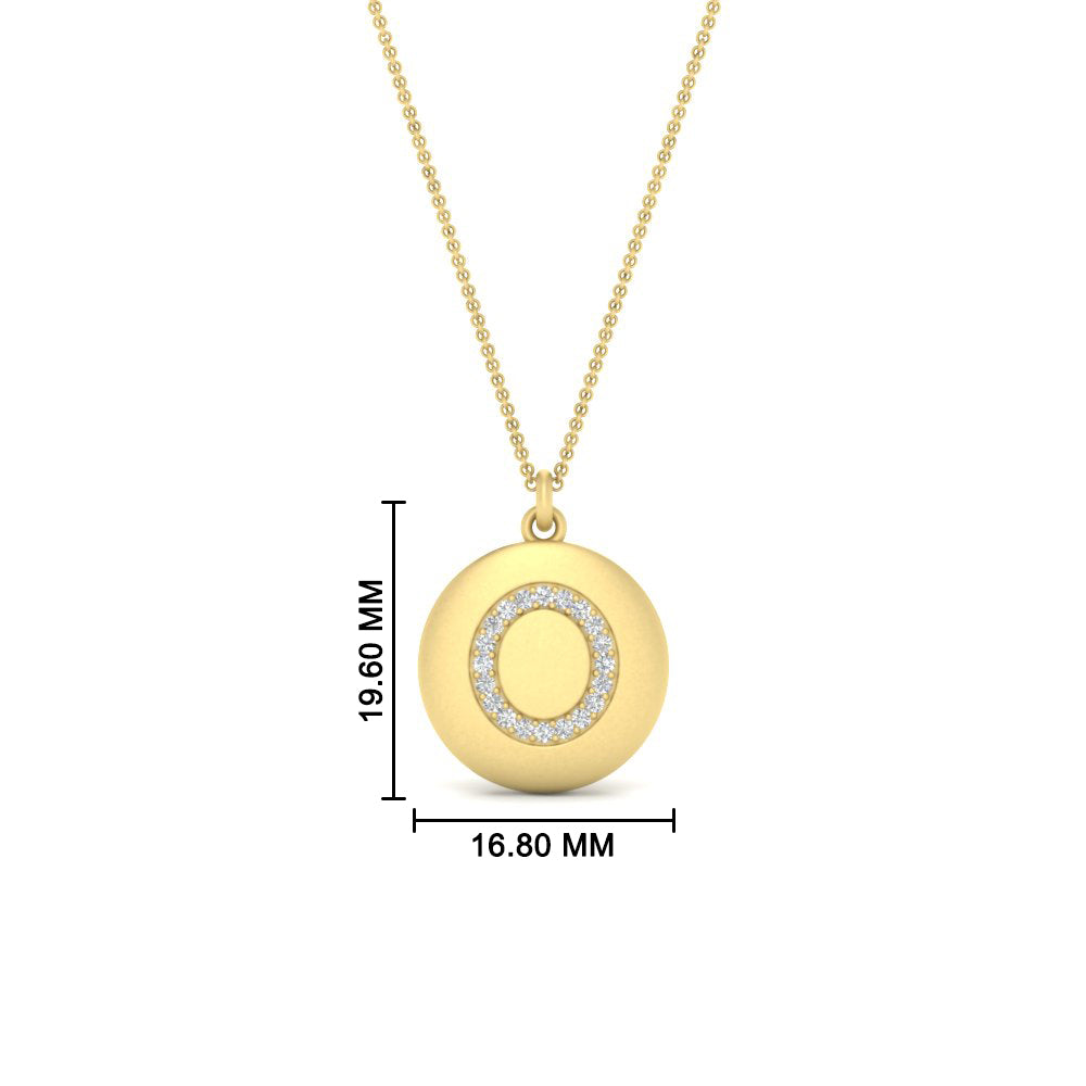 Initial Diamond Disc Pendant