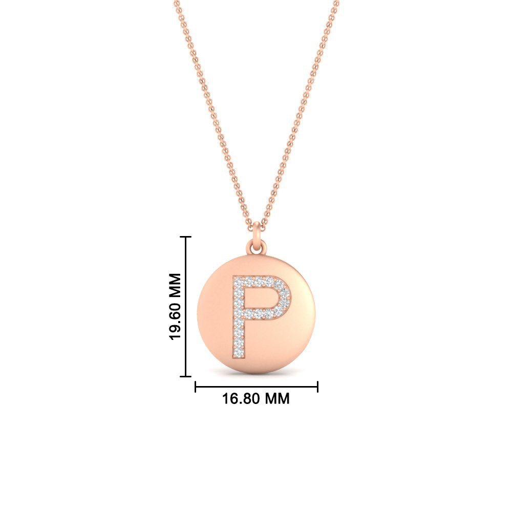 Initial Diamond Disc Pendant