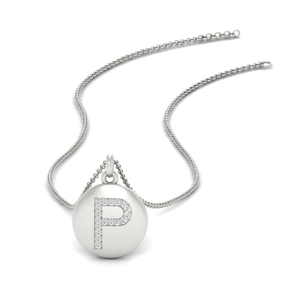 Initial Diamond Disc Pendant