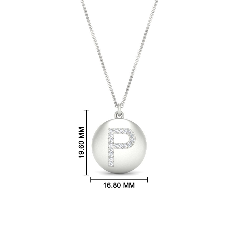 Initial Diamond Disc Pendant