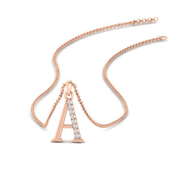 Initial Pendant - Alphabet A With Diamond