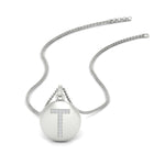 Load image into Gallery viewer, initial-t-on-disc-pendant-in-white-gold-FDPD11312T-NL-WG
