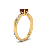 Load image into Gallery viewer, intertwined-princess-cut-ruby-wedding-ring-in-yellow-gold-FD8253PRRGRUDR-NL-YG-GS.jpg
