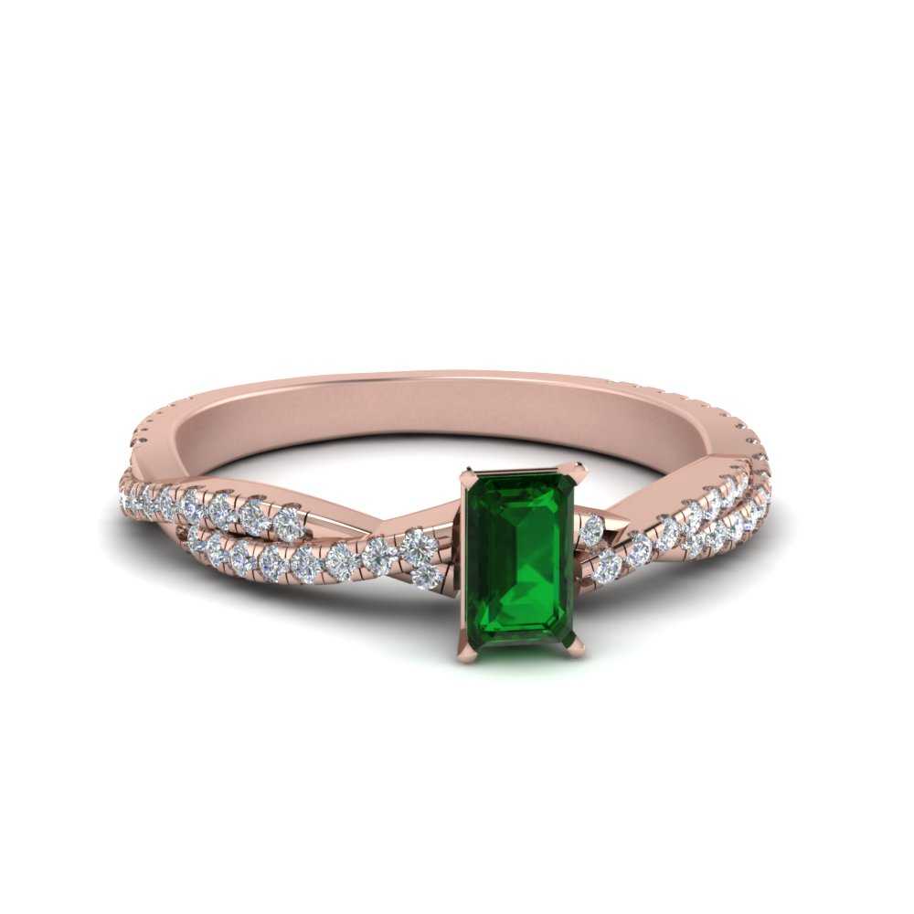 Intertwining Emerald Cut Gemstone Ring