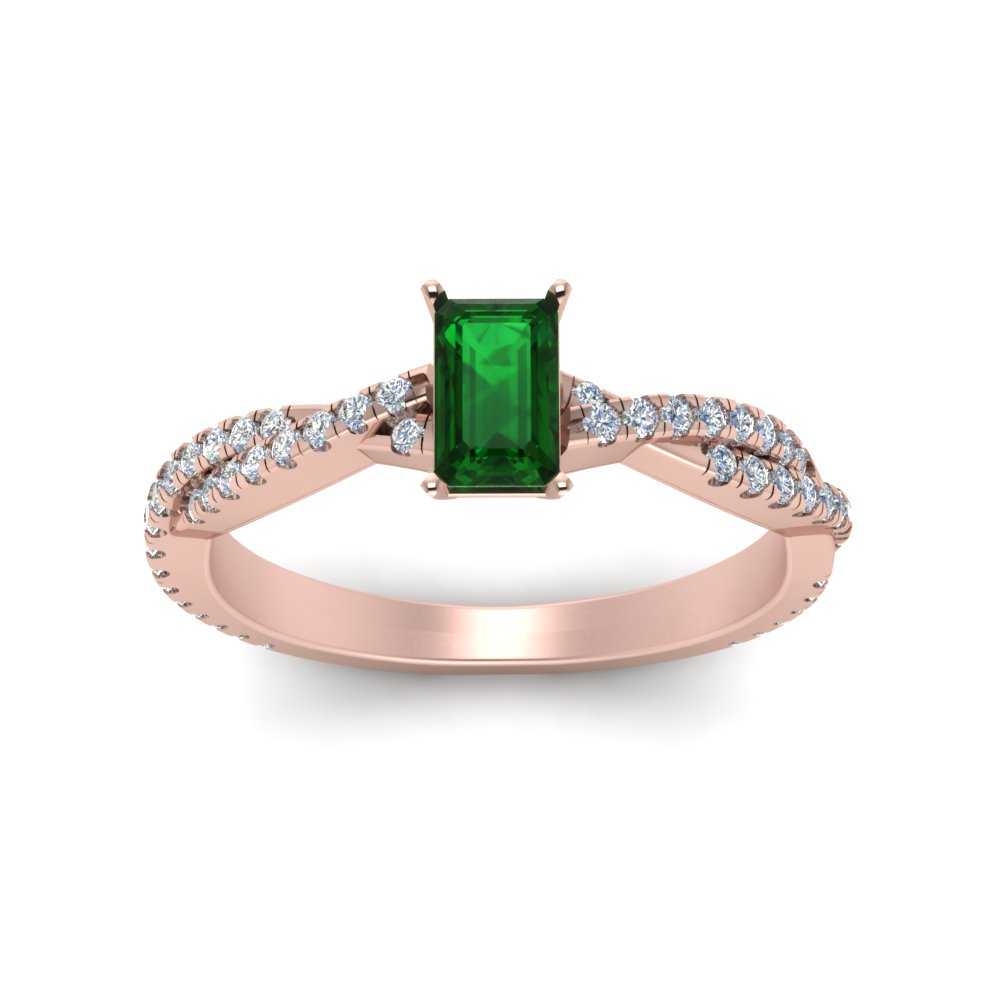 Intertwining Emerald Cut Gemstone Ring