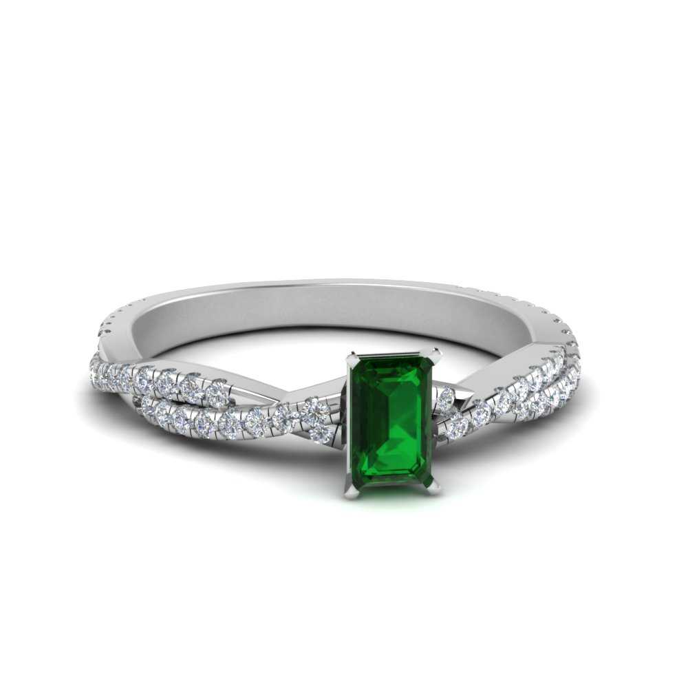 Intertwining Emerald Cut Gemstone Ring