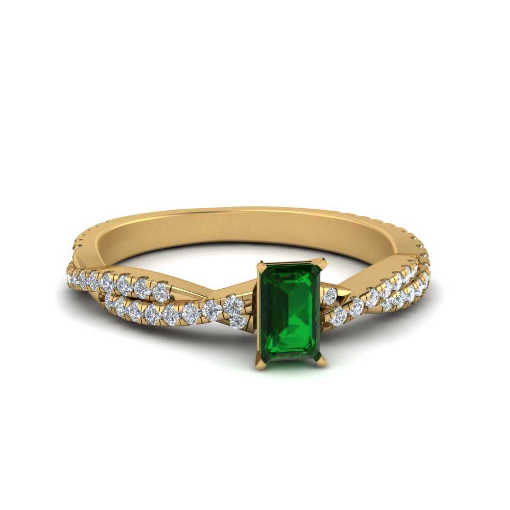 Intertwining Emerald Cut Gemstone Ring