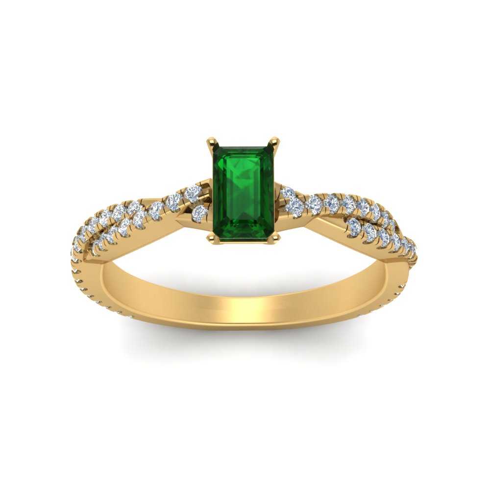 Intertwining Emerald Cut Gemstone Ring