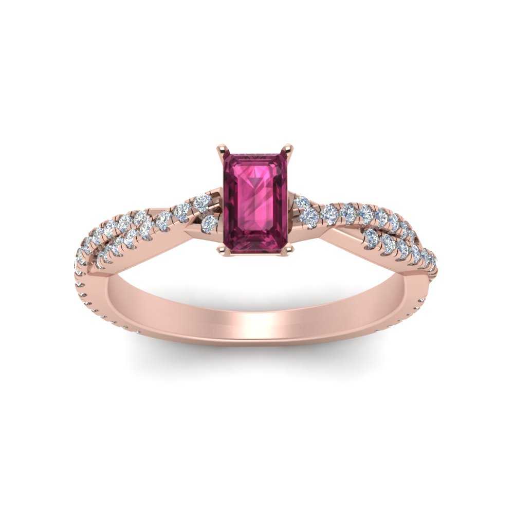 Intertwining Emerald Cut Gemstone Ring
