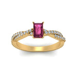 Load image into Gallery viewer, Intertwining Emerald Cut Gemstone Ring
