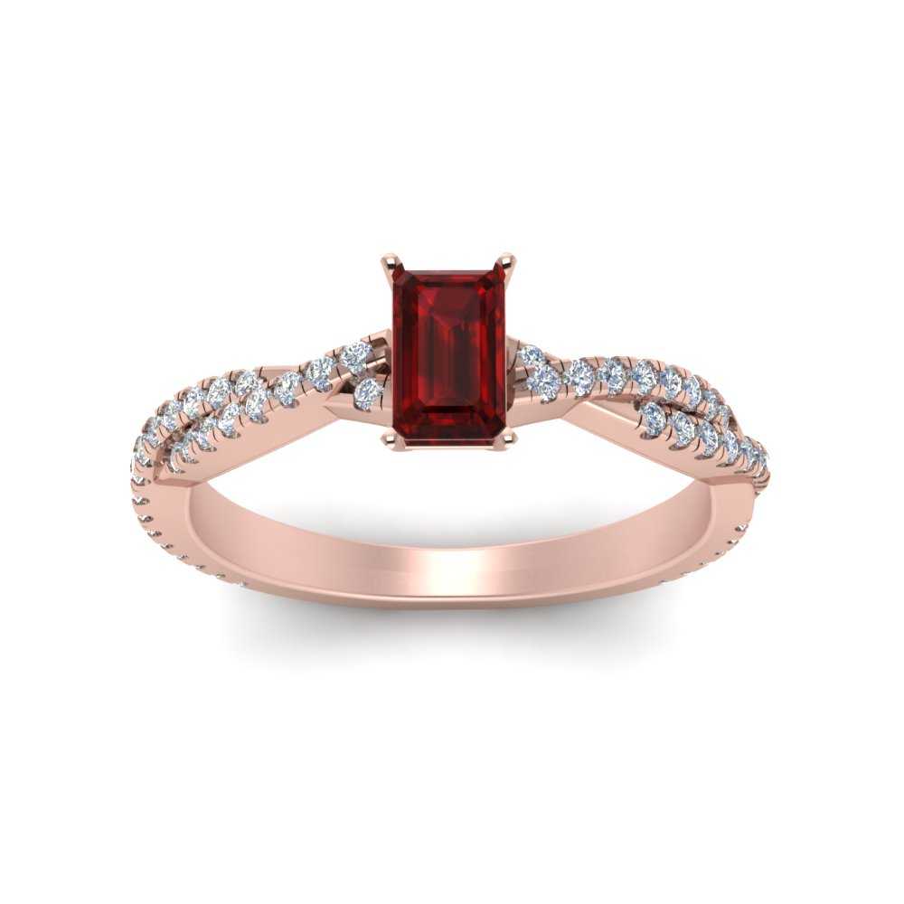 Intertwining Emerald Cut Gemstone Ring