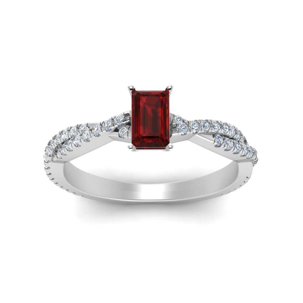 Intertwining Emerald Cut Gemstone Ring