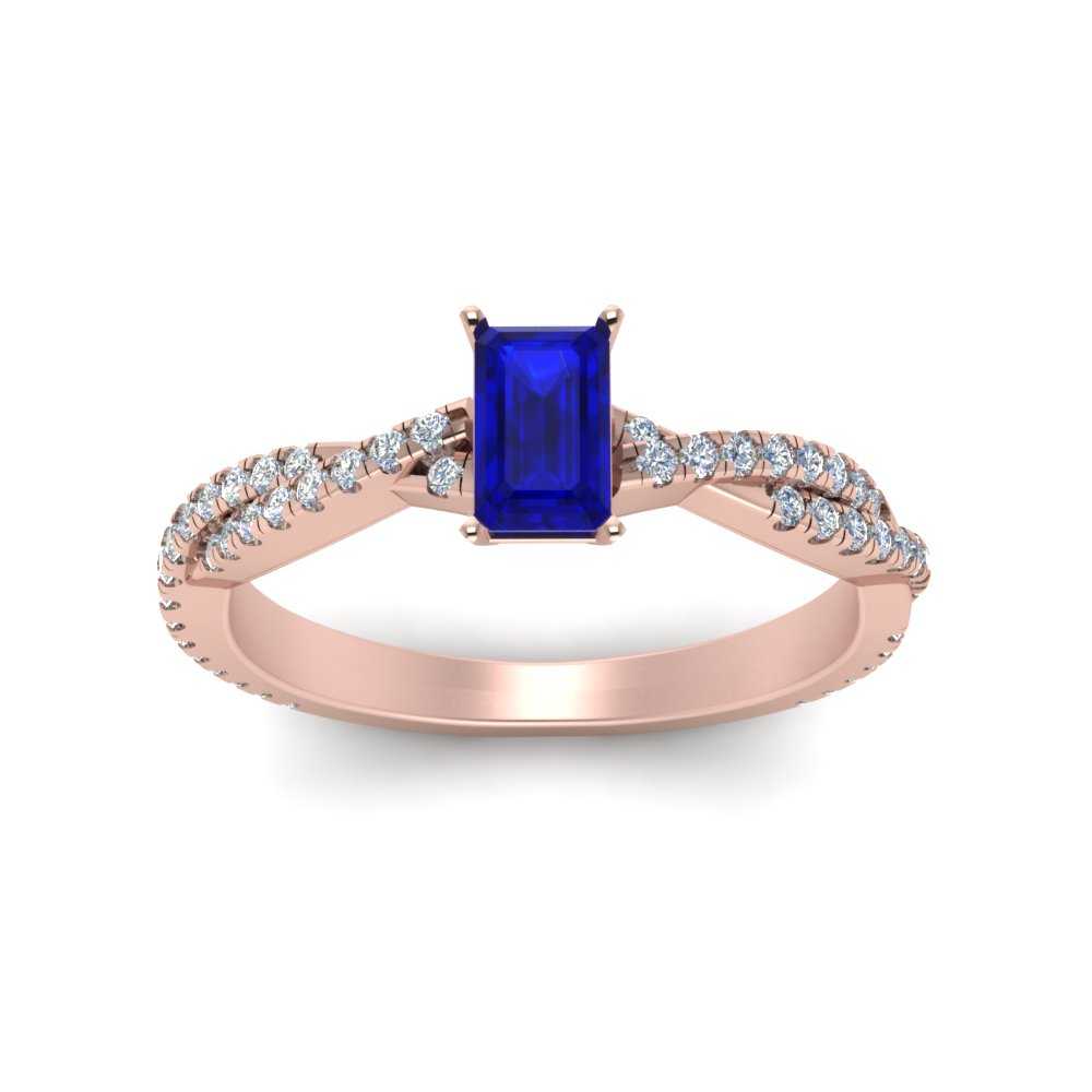 Intertwining Emerald Cut Gemstone Ring