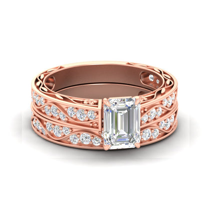 intricate-filigree-emerald-cut-synthetic-wedding-ring-sett-in-rose-gold-fdens3543emsleep-nl-rg.jpg