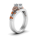 Load image into Gallery viewer, irish-asscher-cut-diamond-bridal-ring-set-with-orange-sapphire-in-white-gold-FDENS2255B4ASGSAORANGLE2-NL-WG?v=1757052145
