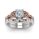 Load image into Gallery viewer, irish-asscher-cut-diamond-bridal-ring-set-with-orange-sapphire-in-white-gold-FDENS2255B4ASGSAORANGLE5-NL-WG_a2930f44-8acb-480f-8b1d-7cb9bc1a251a?v=1757052264
