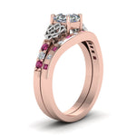 Load image into Gallery viewer, irish-asscher-cut-diamond-bridal-ring-set-with-pink-sapphire-in-rose-gold-FDENS2255B4ASGSADRPIANGLE2-NL-RG_44a4b2b3-d345-4265-a45e-936b1937bd9c?v=1757052265
