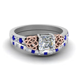 Load image into Gallery viewer, irish-asscher-cut-diamond-bridal-ring-set-with-sapphire-in-white-gold-FDENS2255B4ASGSABL-NL-WG_83694945-d9b8-451f-8b9b-fdc7ac03430a?v=1757052264
