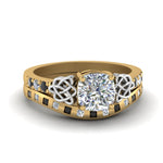 Load image into Gallery viewer, irish-cushion-cut-bridal-ring-set-with-black-diamond-in-yellow-gold-FDENS2255B4CUGBLACK-NL-YG_9407b8af-1e97-4e31-954b-7828467e88b6?v=1757052277
