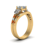 Load image into Gallery viewer, irish-cushion-cut-diamond-bridal-ring-set-with-orange-sapphire-in-yellow-gold-FDENS2255B4CUGSAORANGLE2-NL-YG_43889d70-edb7-41ee-85bb-588cadbf4246?v=1757052277
