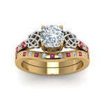 Load image into Gallery viewer, irish-cushion-cut-diamond-bridal-ring-set-with-pink-sapphire-in-yellow-gold-FDENS2255B4CUGSADRPIANGLE5-NL-YG_d2bac85c-e025-430f-87b4-3847daa36d46?v=1757052277
