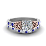 Load image into Gallery viewer, irish-cushion-cut-diamond-bridal-ring-set-with-sapphire-in-white-gold-FDENS2255B4CUGSABL-NL-WG_6fab329f-ba3e-4a99-bf61-c00062e15c31?v=1757052278
