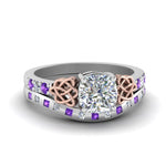 Load image into Gallery viewer, irish-cushion-cut-diamond-bridal-ring-set-with-violet-topaz-in-white-gold-FDENS2255B4CUGVITO-NL-WG_202e9dd2-3ec1-48fa-a3c4-83692281673e?v=1757052278
