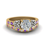 Load image into Gallery viewer, irish-cushion-cut-diamond-bridal-ring-set-with-violet-topaz-in-yellow-gold-FDENS2255B4CUGVITO-NL-YG_521fd29c-5cf6-4878-b40c-2ef760611939?v=1757052278
