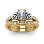 Load image into Gallery viewer, irish-emerald-cut-diamond-bridal-ring-set-in-yellow-gold-FDENS2255B4EMANGLE5-NL-YG?v=1757052183
