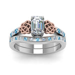 Load image into Gallery viewer, irish-emerald-cut-diamond-bridal-ring-set-with-blue-topaz-in-white-gold-FDENS2255B4EMGICBLTOANGLE5-NL-WG?v=1757052184
