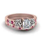 Load image into Gallery viewer, irish-emerald-cut-diamond-bridal-ring-set-with-pink-sapphire-in-rose-gold-FDENS2255B4EMGSADRPI-NL-RG_495bb6dc-2702-44fa-b953-463ddc7692fe?v=1757052291

