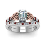 Load image into Gallery viewer, irish-emerald-cut-diamond-bridal-ring-set-with-ruby-in-white-gold-FDENS2255B4EMGRUDRANGLE5-NL-WG?v=1757052184
