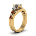 Load image into Gallery viewer, irish-emerald-cut-diamond-bridal-ring-set-with-ruby-in-yellow-gold-FDENS2255B4EMGRUDRANGLE2-NL-YG?v=1757052184
