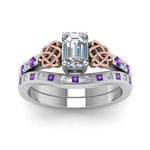 Load image into Gallery viewer, irish-emerald-cut-diamond-bridal-ring-set-with-violet-topaz-in-white-gold-FDENS2255B4EMGVITOANGLE5-NL-WG_31cae9c7-c211-45f5-a6b0-ac78d79762d8?v=1757052291
