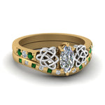 Load image into Gallery viewer, irish-marquise-cut-diamond-bridal-ring-set-with-emerald-in-yellow-gold-FDENS2255B4MQGEMGR-NL-YG?v=1757052203
