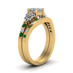 Load image into Gallery viewer, irish-princess-cut-diamond-bridal-ring-set-with-emerald-in-yellow-gold-FDENS2255B4PRGEMGRANGLE2-NL-YG_c552e45f-a4a9-4b84-b3a7-336163d48e48?v=1757052316
