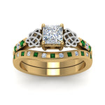 Load image into Gallery viewer, irish-princess-cut-diamond-bridal-ring-set-with-emerald-in-yellow-gold-FDENS2255B4PRGEMGRANGLE5-NL-YG_b45ac8d3-a441-4b32-ada2-a76459a87175?v=1757052316
