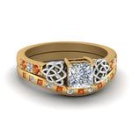 Load image into Gallery viewer, irish-princess-cut-diamond-bridal-ring-set-with-orange-sapphire-in-yellow-gold-FDENS2255B4PRGSAOR-NL-YG_af3c26e4-3d64-41fd-8b0b-3c2bc0ef6f90?v=1757052316
