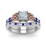 Load image into Gallery viewer, irish-princess-cut-diamond-bridal-ring-set-with-sapphire-in-white-gold-FDENS2255B4PRGSABLANGLE5-NL-WG_edc7993e-3967-4e5a-8edf-11a1b949b50b?v=1757052315
