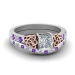 Load image into Gallery viewer, irish-princess-cut-diamond-bridal-ring-set-with-violet-topaz-in-white-gold-FDENS2255B4PRGVITO-NL-WG_b22669d5-dbec-4bd2-b1c4-fa0466cafdb8?v=1757052316

