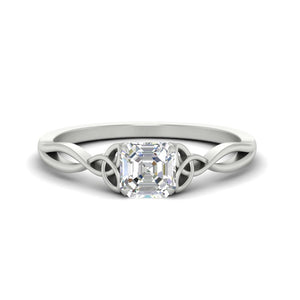 Asscher Cut Irish Split Solitaire Ring