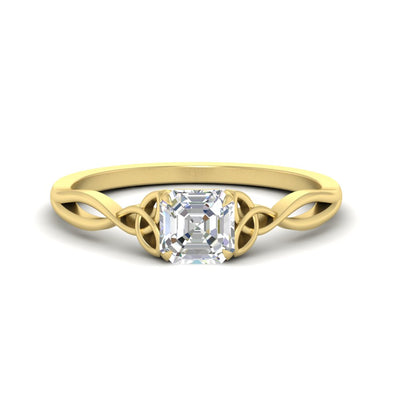 Irish Asscher Cut Split Shank Engagement Ring