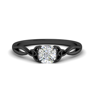 Irish Style Cushion Cut Solitaire Split Shank Ring