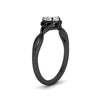 Load image into Gallery viewer, irish-split-heart-shaped-solitaire-diamond-ring-in-black-gold-FD9286HTANGLE2-NL-BG