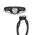 Load image into Gallery viewer, irish-split-heart-shaped-solitaire-diamond-ring-in-black-gold-FD9286HTANGLE3-NL-BG
