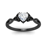 Load image into Gallery viewer, irish-split-heart-shaped-solitaire-diamond-ring-in-black-gold-FD9286HTANGLE5-NL-BG
